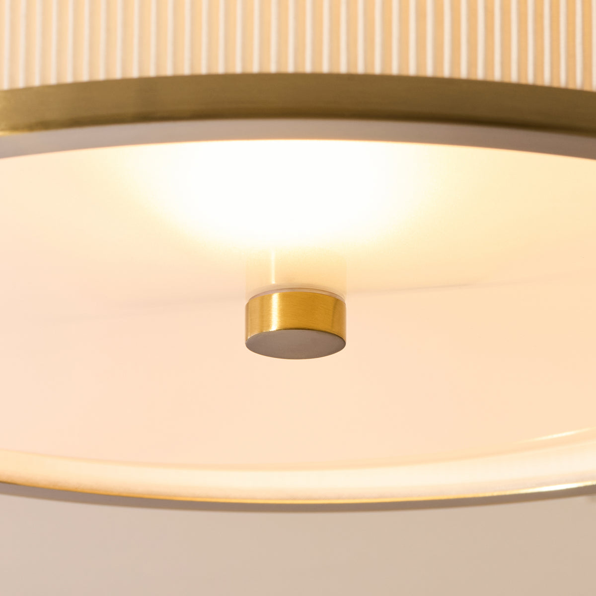 121988 Lexi Flush Ceiling Light Ivory Brass