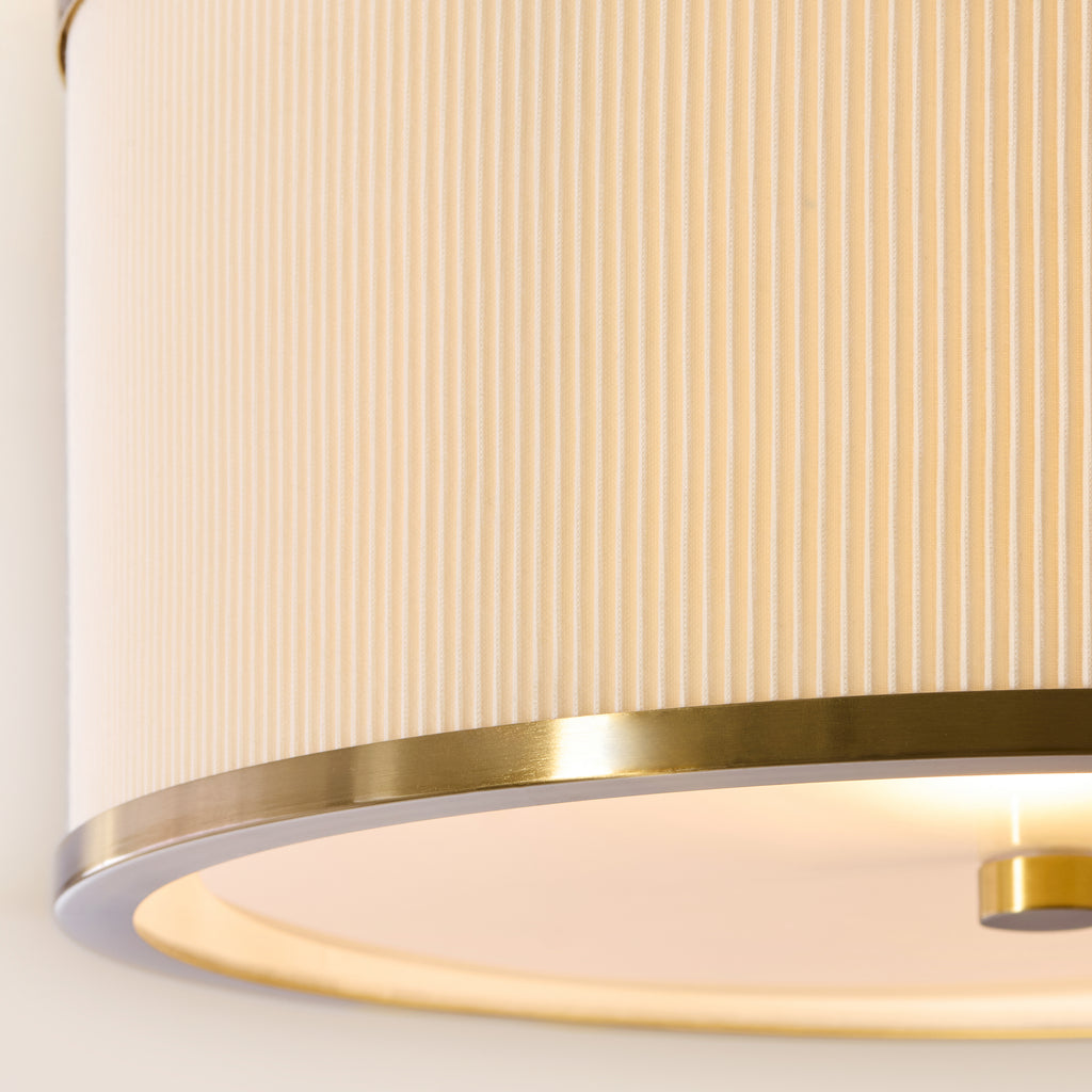 121988 Lexi Flush Ceiling Light Ivory Brass
