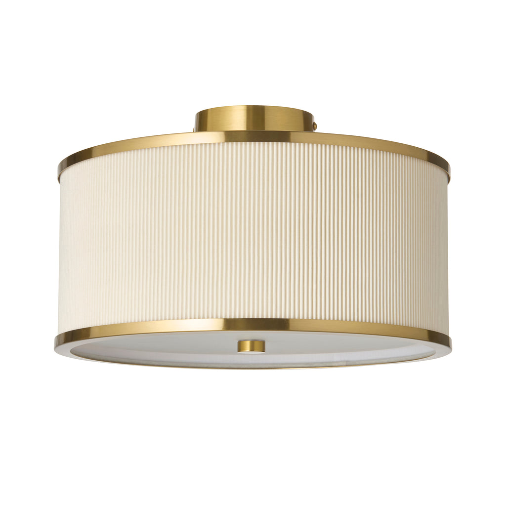 121988 Lexi Flush Ceiling Light Ivory Brass