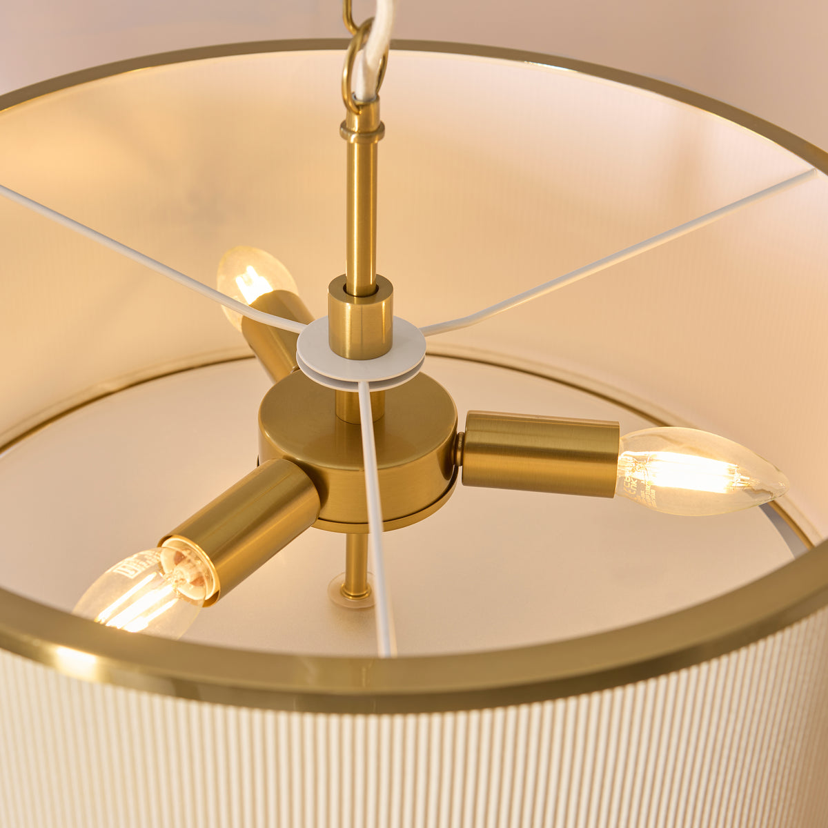 121989 Lexi 3 Light Pendant Ivory Brass