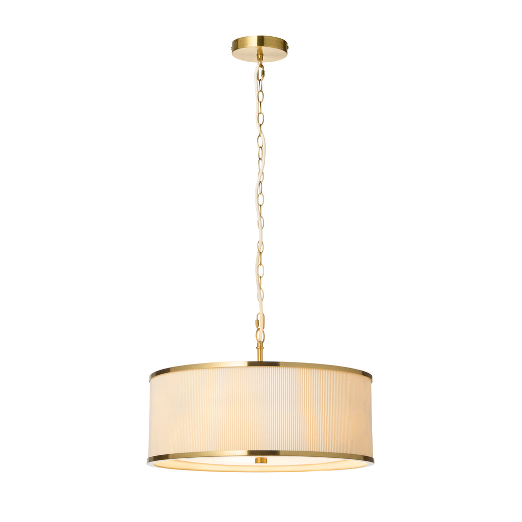 121989 Lexi 3 Light Pendant Ivory Brass
