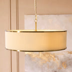 121990 Lexi 5 Light Pendant Ivory Brass