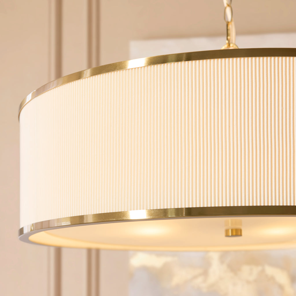 121990 Lexi 5 Light Pendant Ivory Brass