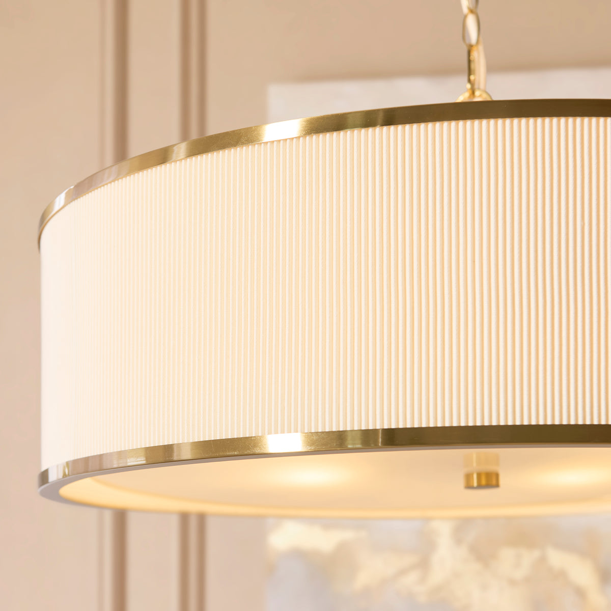 121990 Lexi 5 Light Pendant Ivory Brass