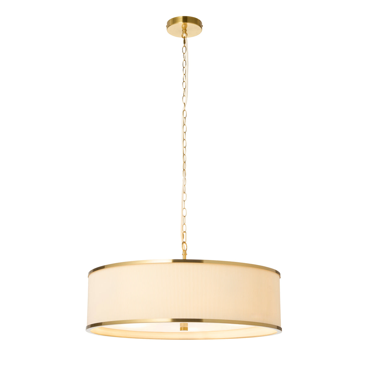 121990 Lexi 5 Light Pendant Ivory Brass