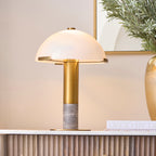 122008 Hansel 2 Light Table Lamp Brass Grey