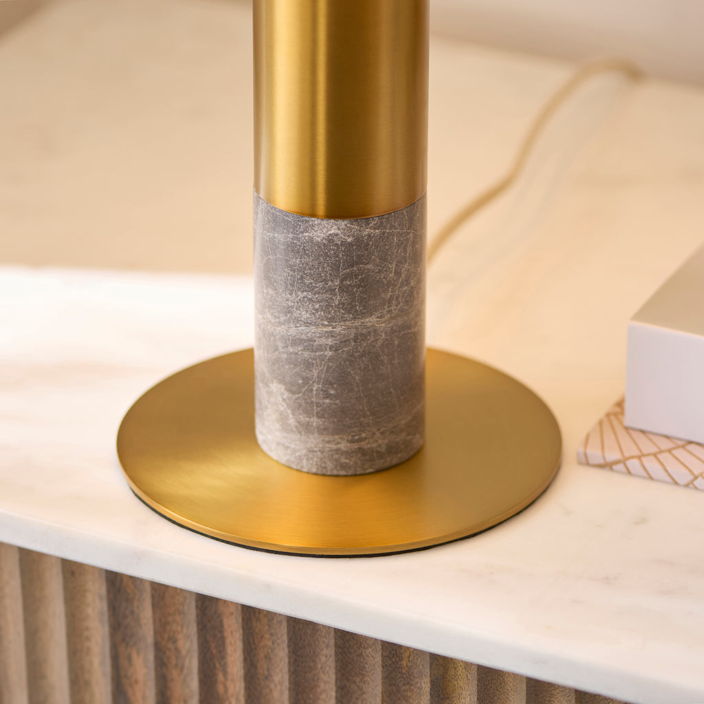 122008 Hansel 2 Light Table Lamp Brass Grey
