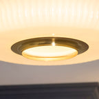 122078 Evora Flush Ceiling Light Brass Opal