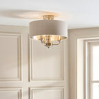 122080 Highclere 3 Light Flush Ceiling Light Chrome