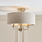 122080 Highclere 3 Light Flush Ceiling Light Chrome