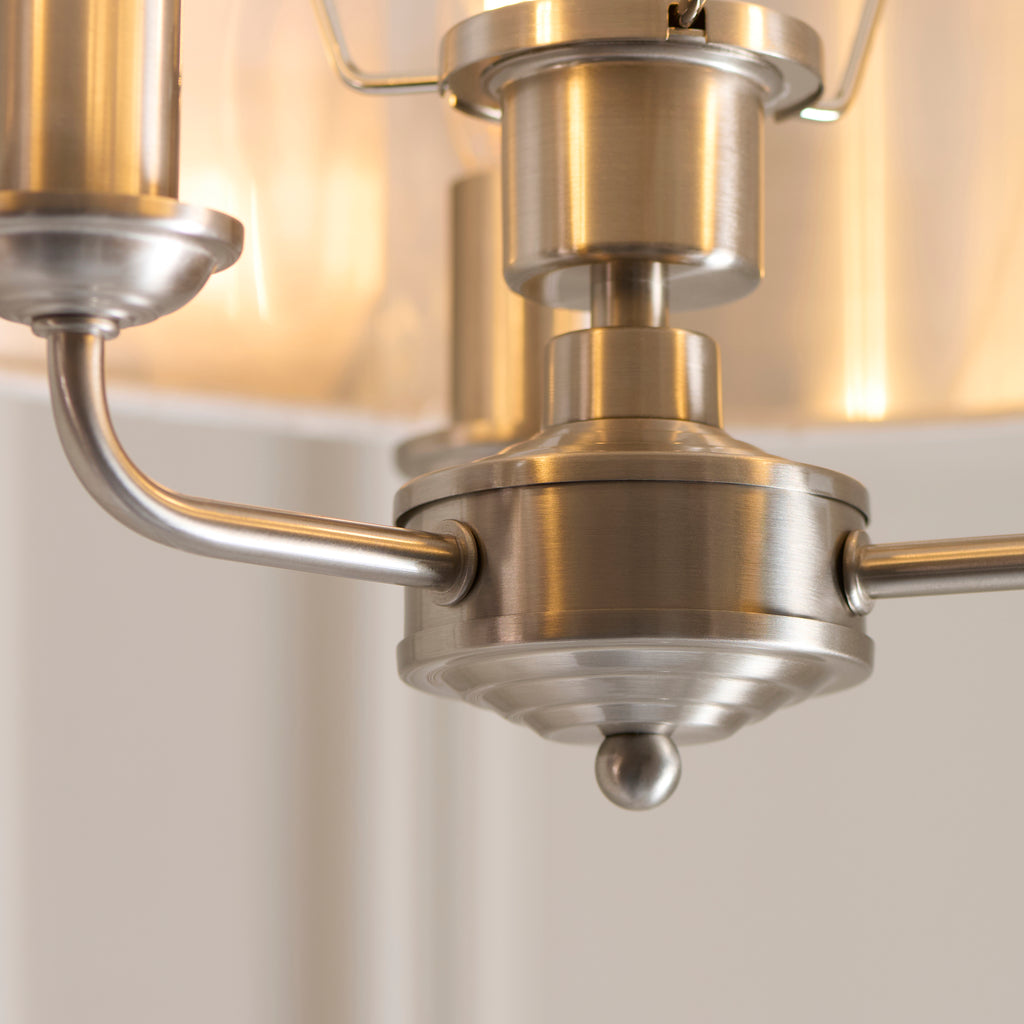 122080 Highclere 3 Light Flush Ceiling Light Chrome