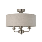 122080 Highclere 3 Light Flush Ceiling Light Chrome
