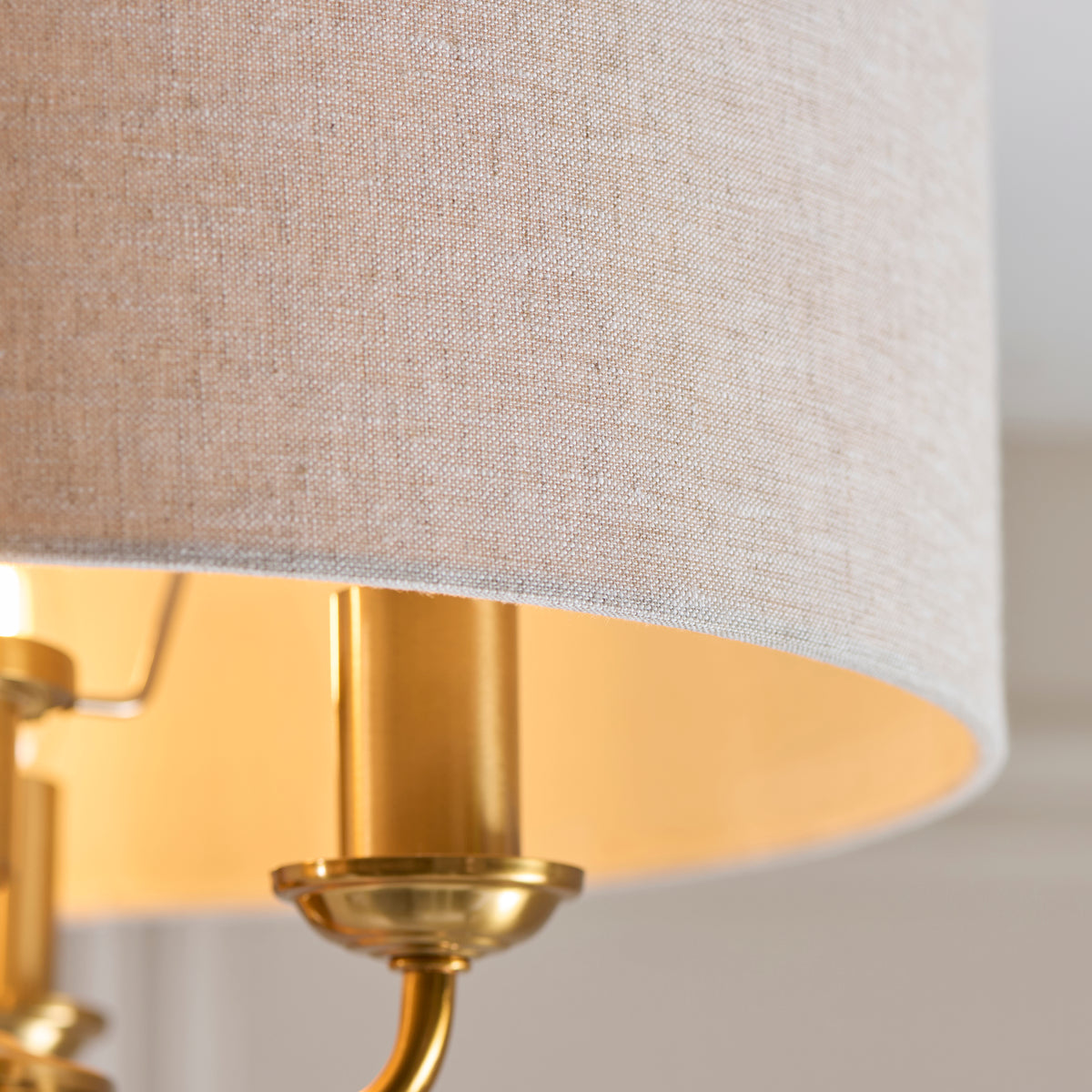 122081 Highclere 3 Light Flush Ceiling Light Brass