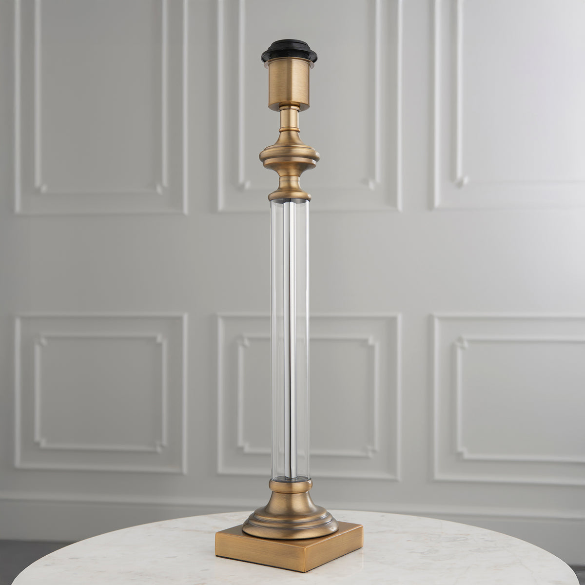 122515 Avebury & Leaf 30cm Table Lamp Brass Green