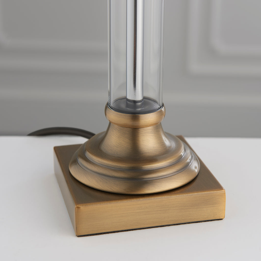 122515 Avebury & Leaf 30cm Table Lamp Brass Green