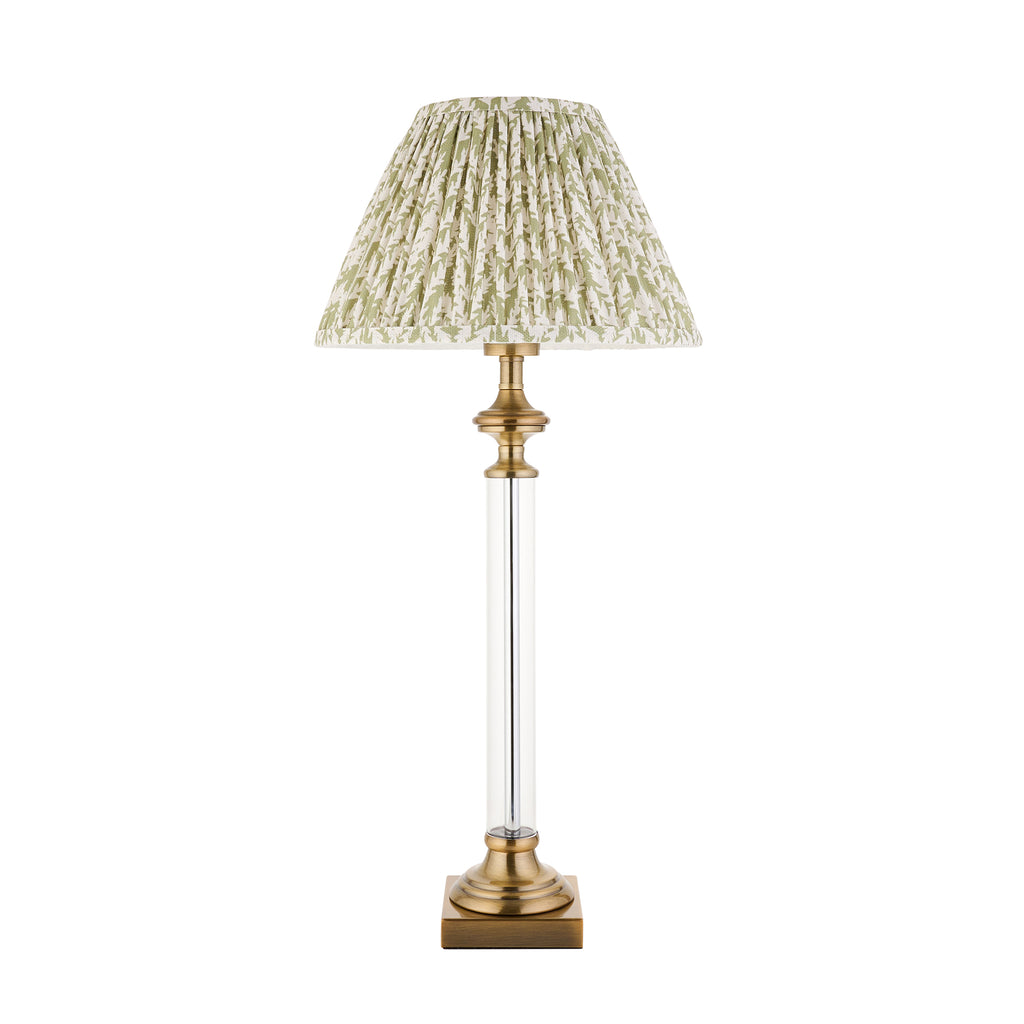 122515 Avebury & Leaf 30cm Table Lamp Brass Green
