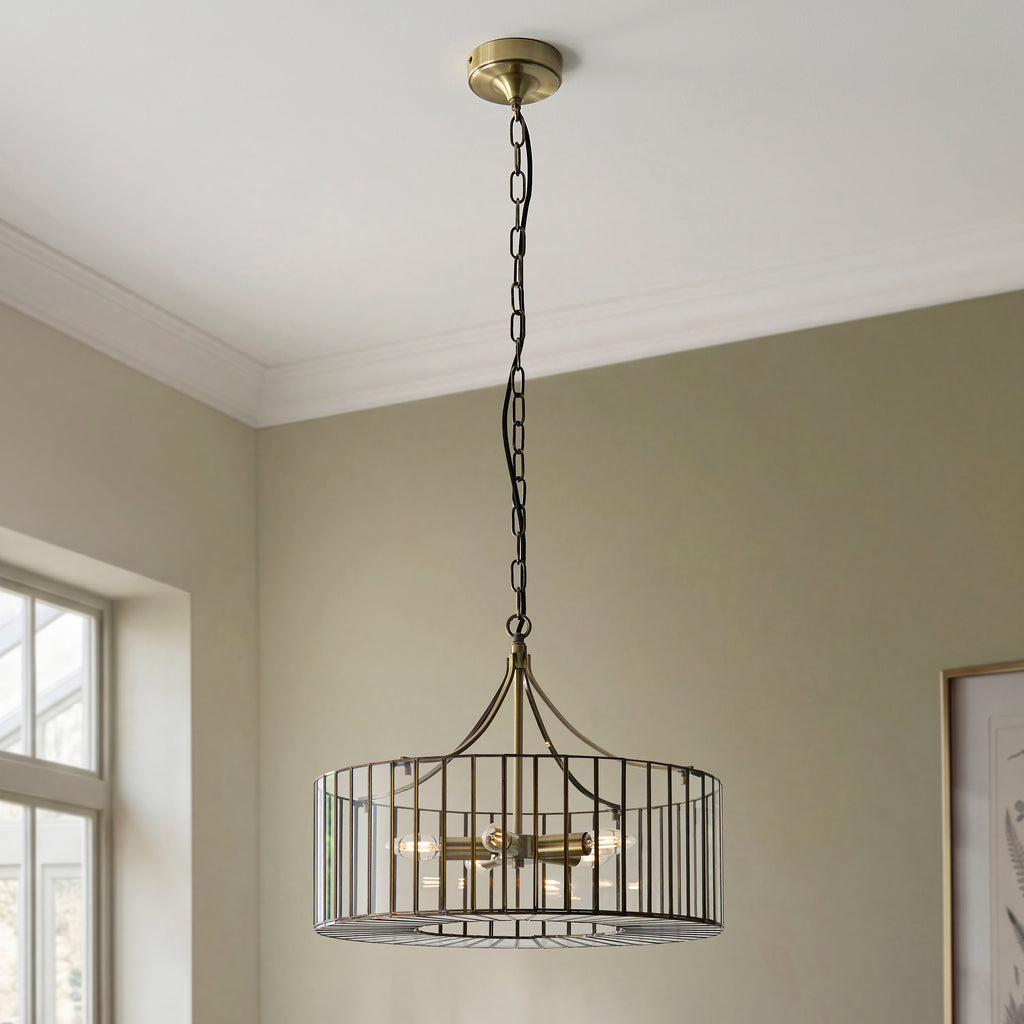122555 Antalya 5 Light Pendant Brass