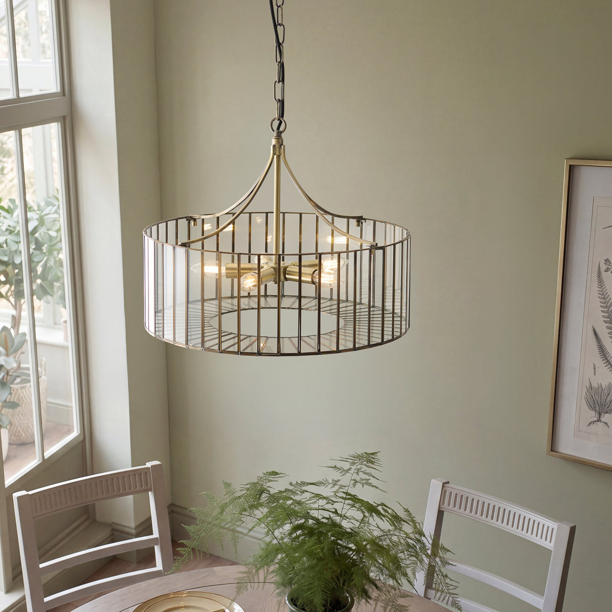 122555 Antalya 5 Light Pendant Brass