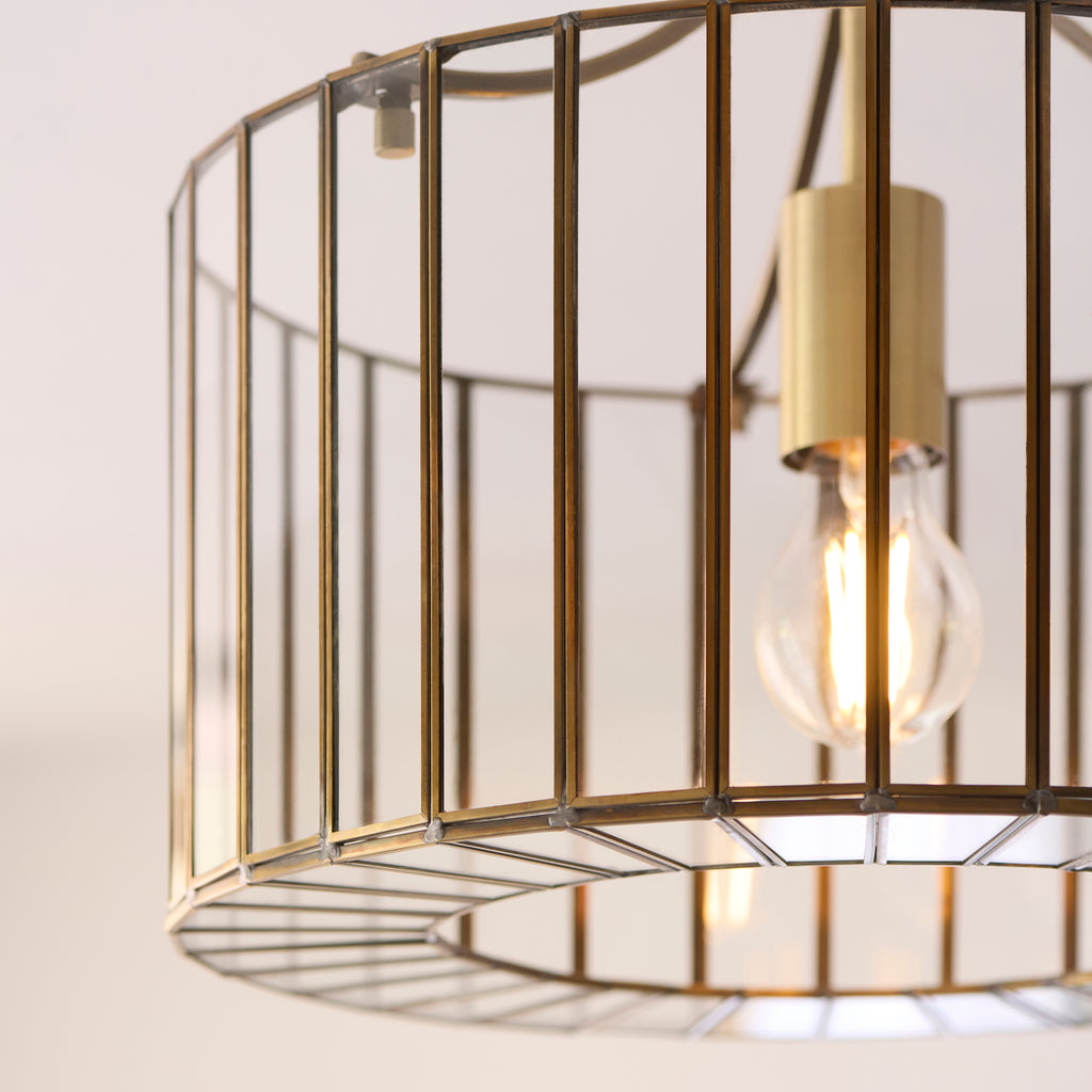 122556 Antalya Flush Ceiling Light Brass