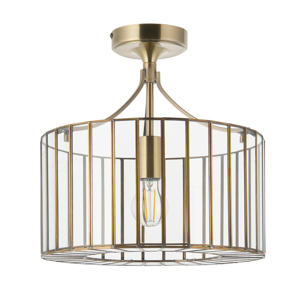 122556 Antalya Flush Ceiling Light Brass
