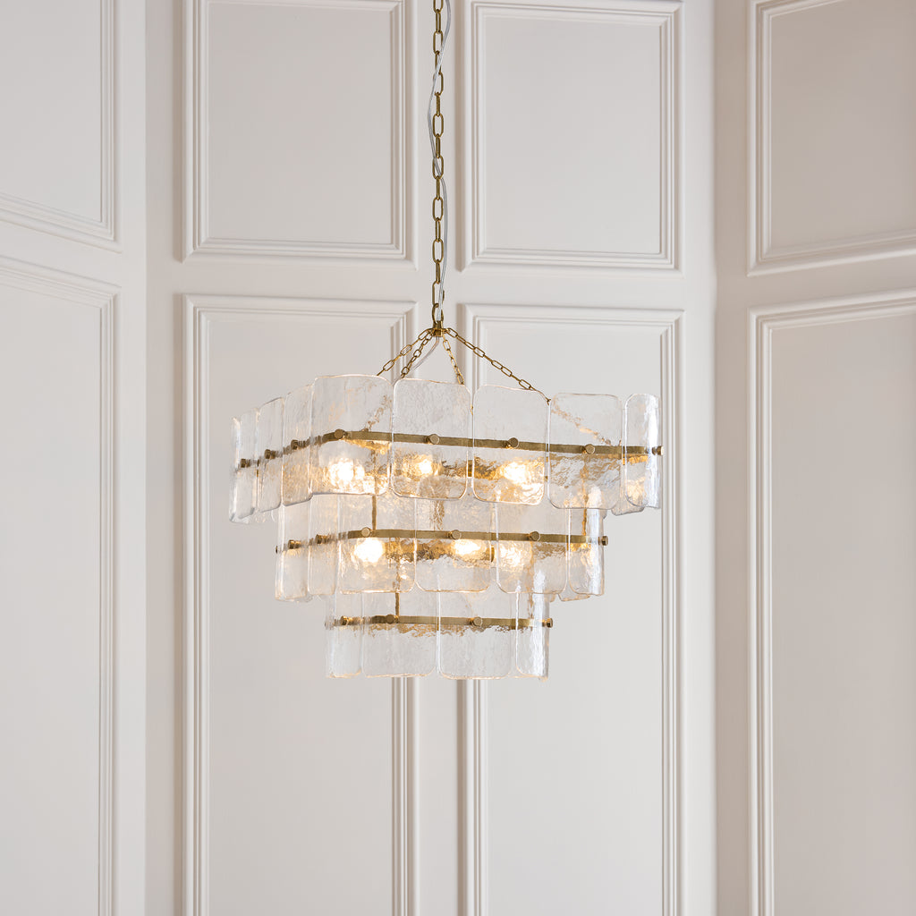 122740 Venice 10 Light Pendant Brass