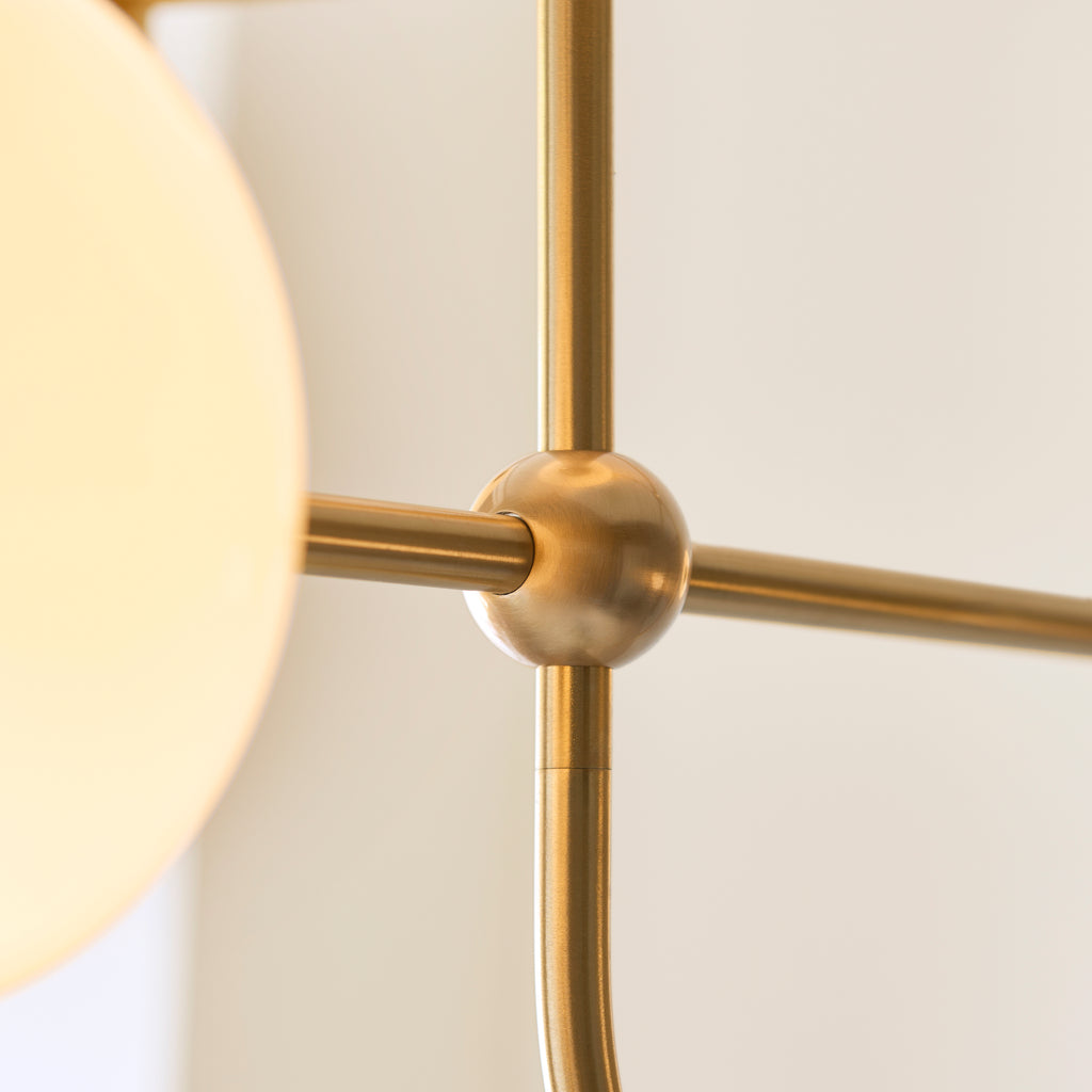 122758 Ottowa 5 Light Pendant Brass Opal