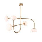122758 Ottowa 5 Light Pendant Brass Opal