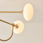 122759 Ottowa 4 Light Semi Flush Ceiling Brass Opal