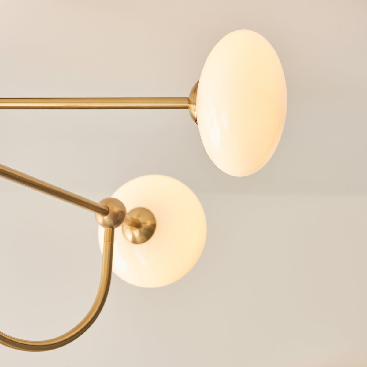 122759 Ottowa 4 Light Semi Flush Ceiling Brass Opal