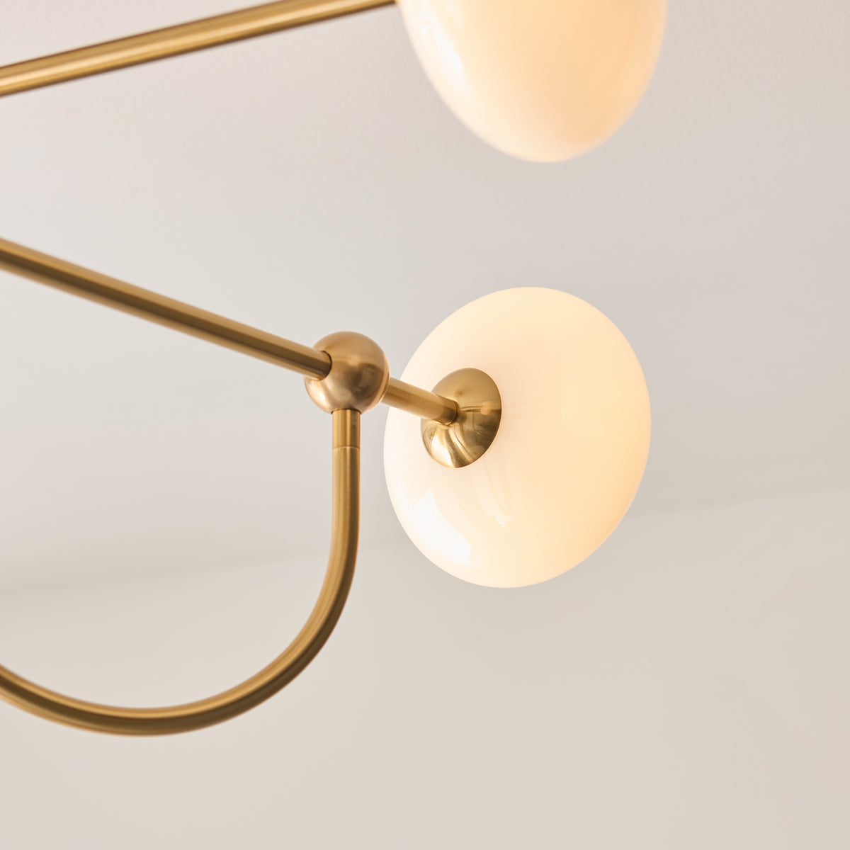 122759 Ottowa 4 Light Semi Flush Ceiling Brass Opal