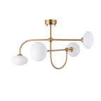 122759 Ottowa 4 Light Semi Flush Ceiling Brass Opal