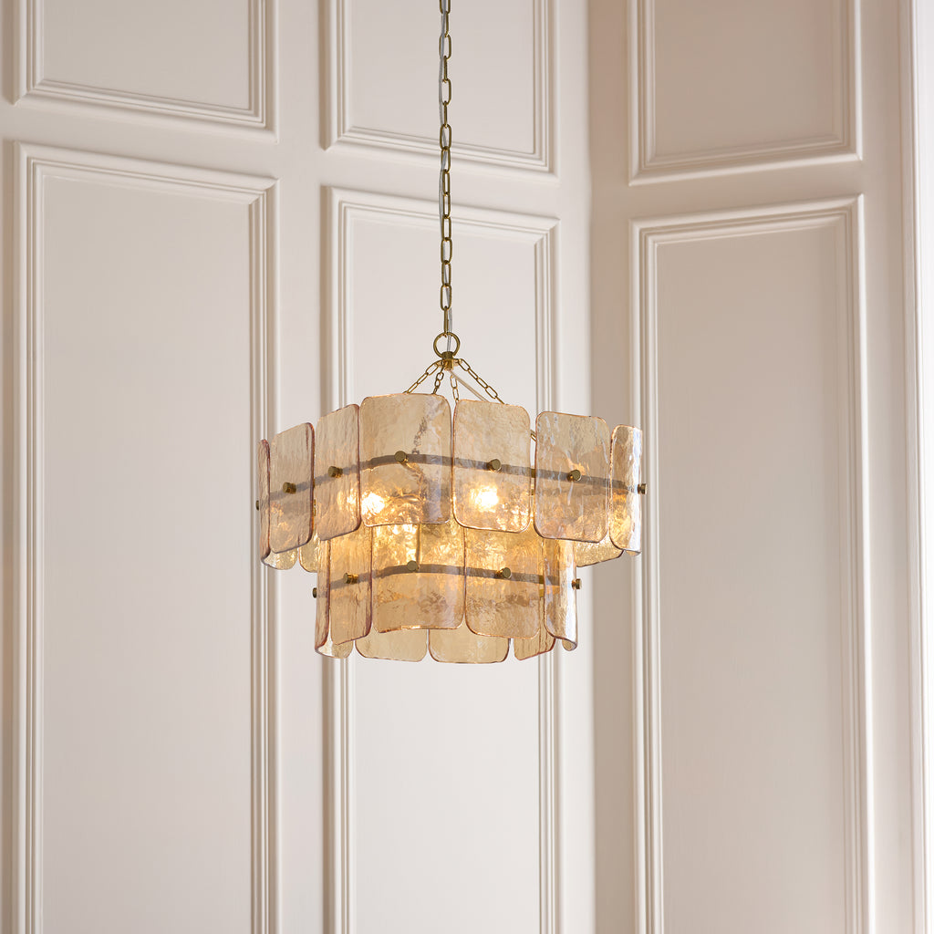 122769 Venice 4 Light Pendant Brass Champagne