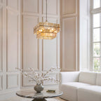 122770 Venice 6 Light Pendant Brass Champagne