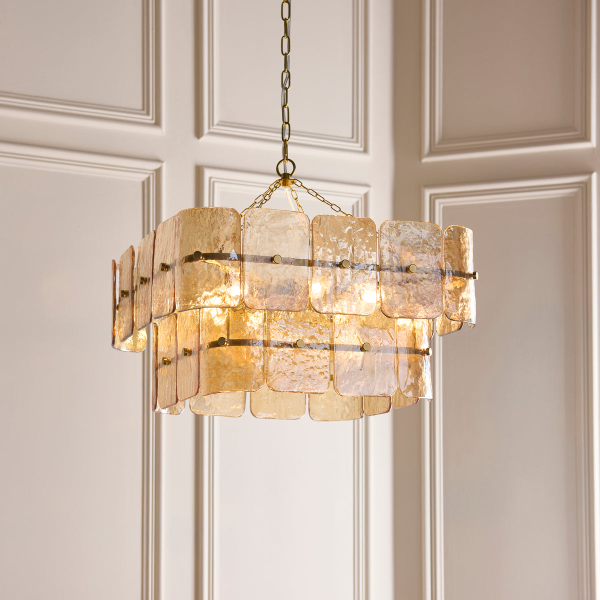122770 Venice 6 Light Pendant Brass Champagne