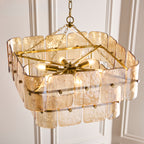 122770 Venice 6 Light Pendant Brass Champagne