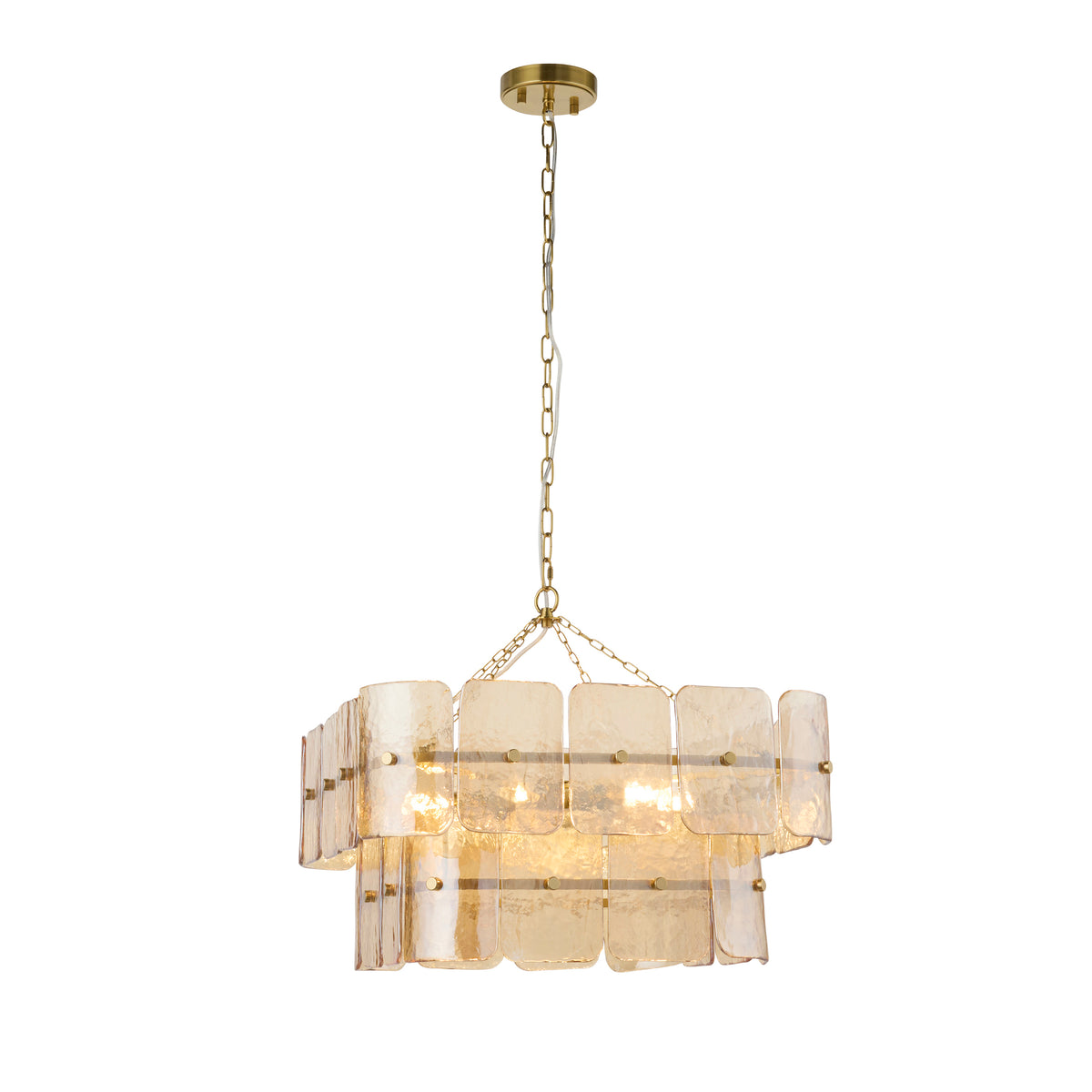122770 Venice 6 Light Pendant Brass Champagne