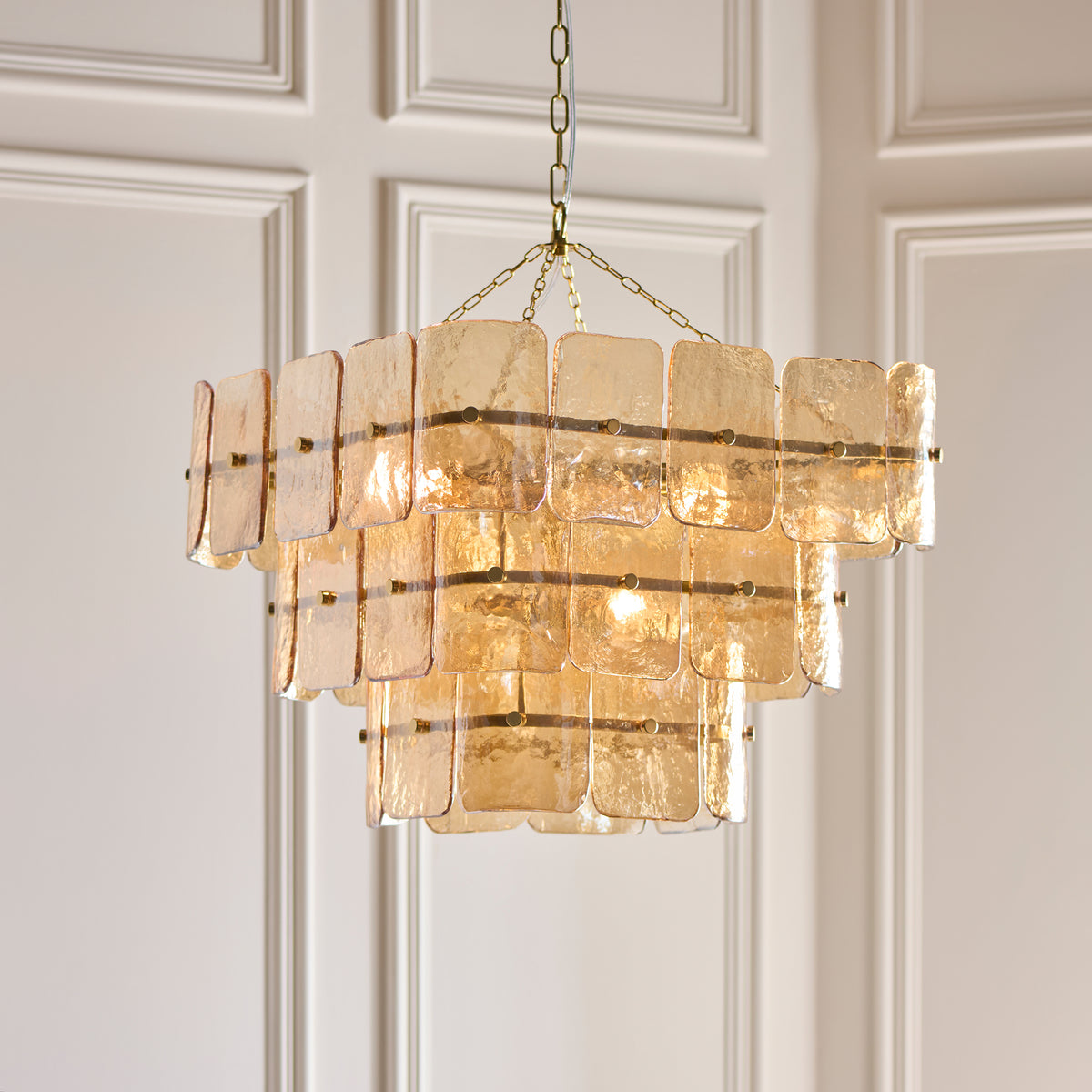 122771 Venice 10 Light Pendant Brass Champagne