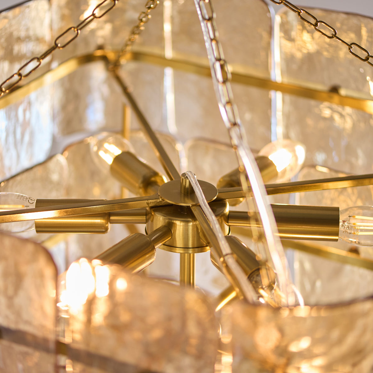 122771 Venice 10 Light Pendant Brass Champagne