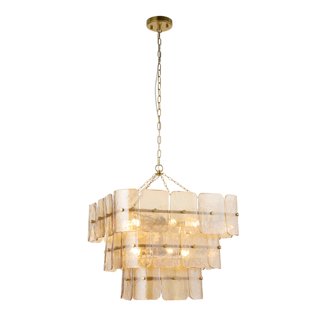 122771 Venice 10 Light Pendant Brass Champagne