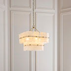 122773 Venice 4 Light Pendant Brass White