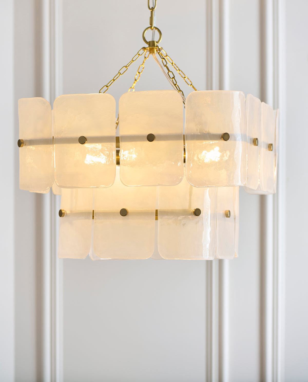 122773 Venice 4 Light Pendant Brass White