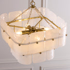 122773 Venice 4 Light Pendant Brass White