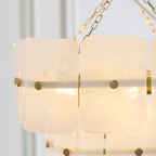 122773 Venice 4 Light Pendant Brass White