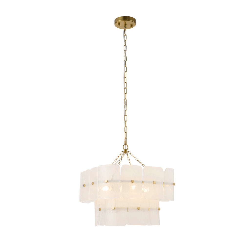 122773 Venice 4 Light Pendant Brass White