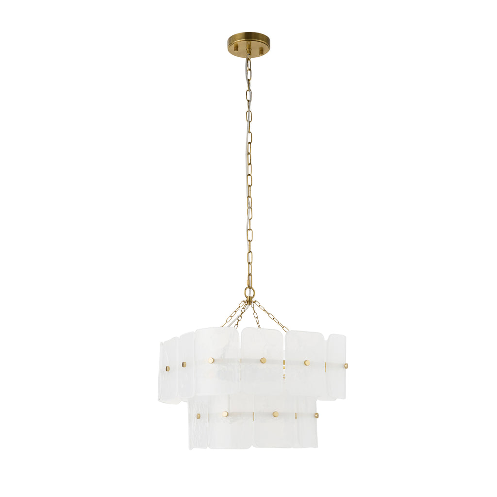 122773 Venice 4 Light Pendant Brass White