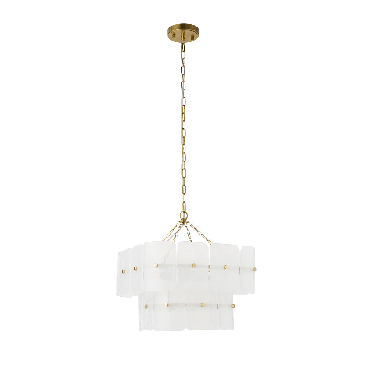 122773 Venice 4 Light Pendant Brass White