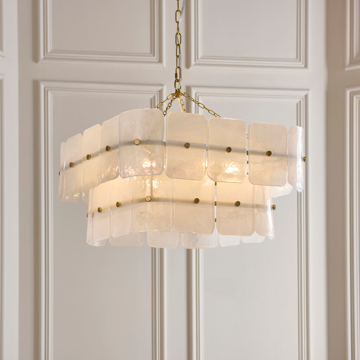 122774 Venice 6 Light Pendant Brass White