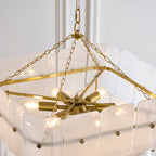 122774 Venice 6 Light Pendant Brass White