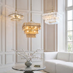 122774 Venice 6 Light Pendant Brass White