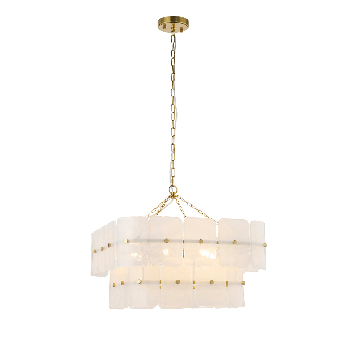 122774 Venice 6 Light Pendant Brass White